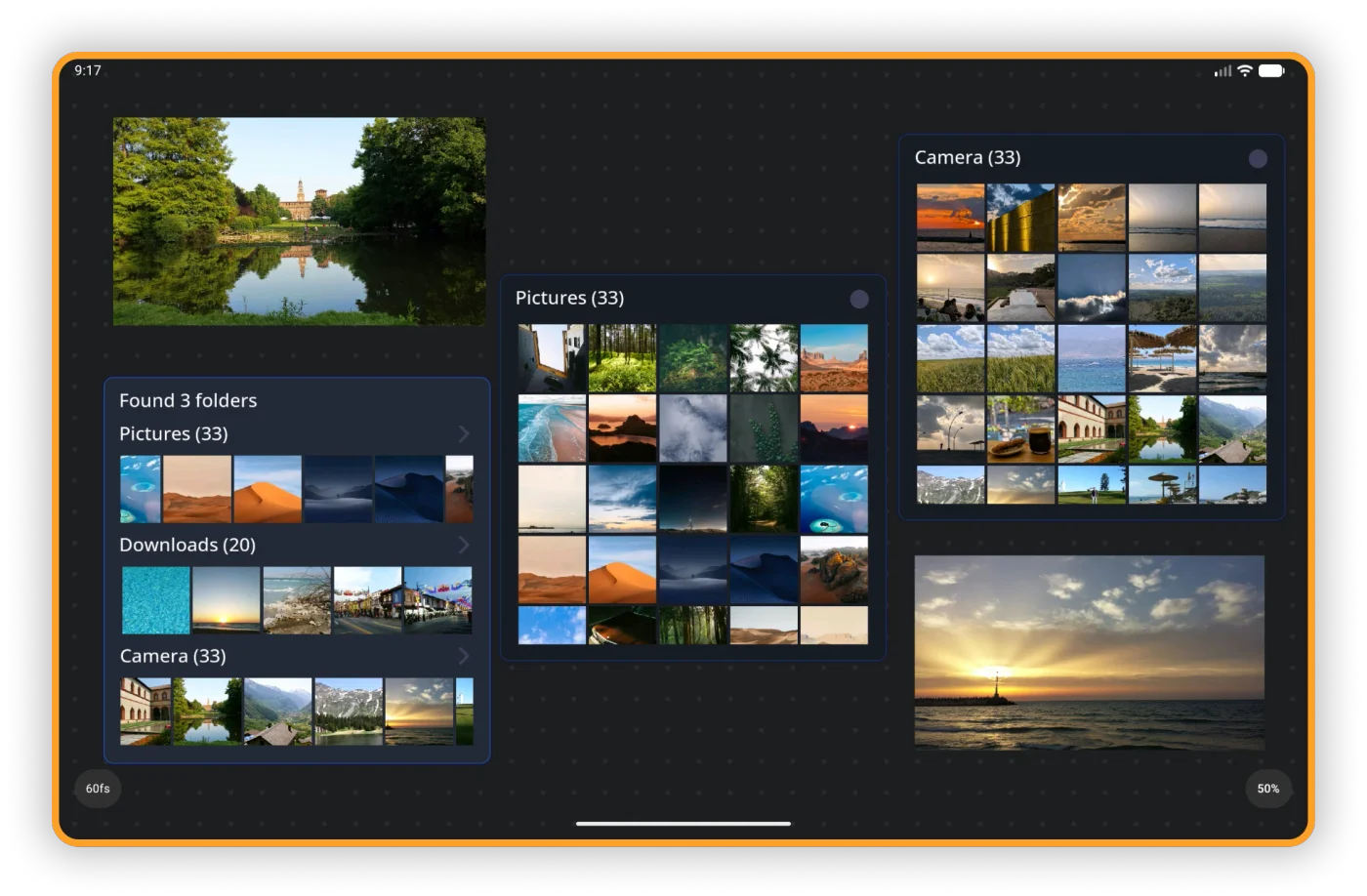 Kanvas Gallery on a tablet