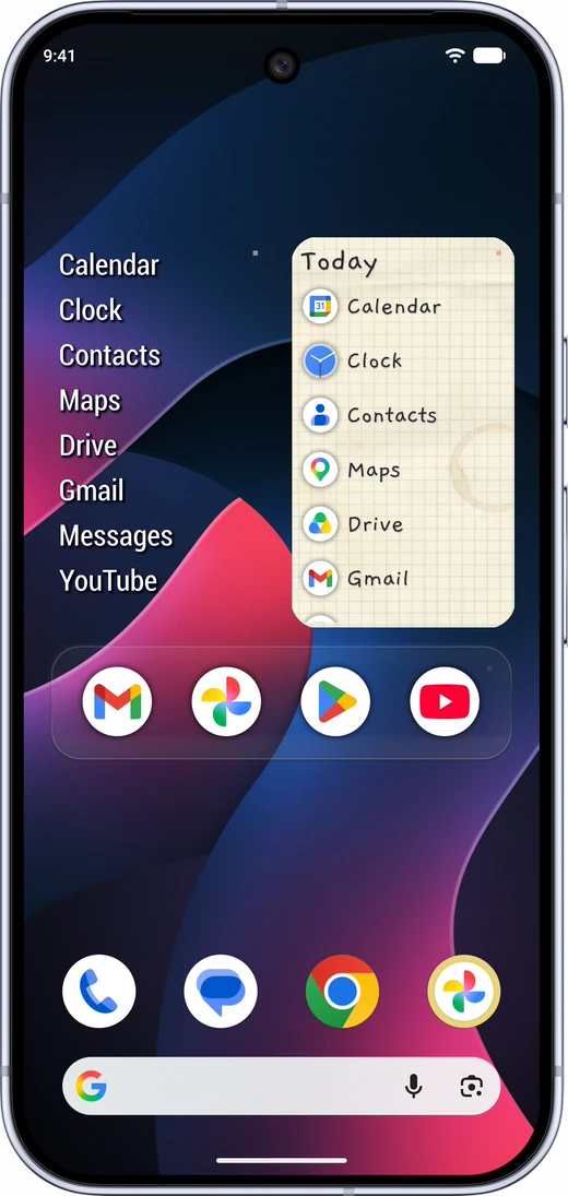 Paper Notes widget on the home screen